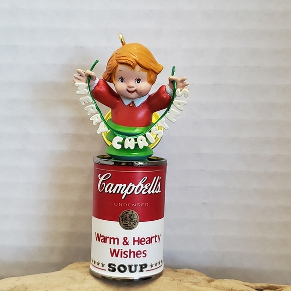 Vintage 1993 Enesco Campbell's Soup "Merry Christmas" Ornament Hand Painted - Picture 10 of 16